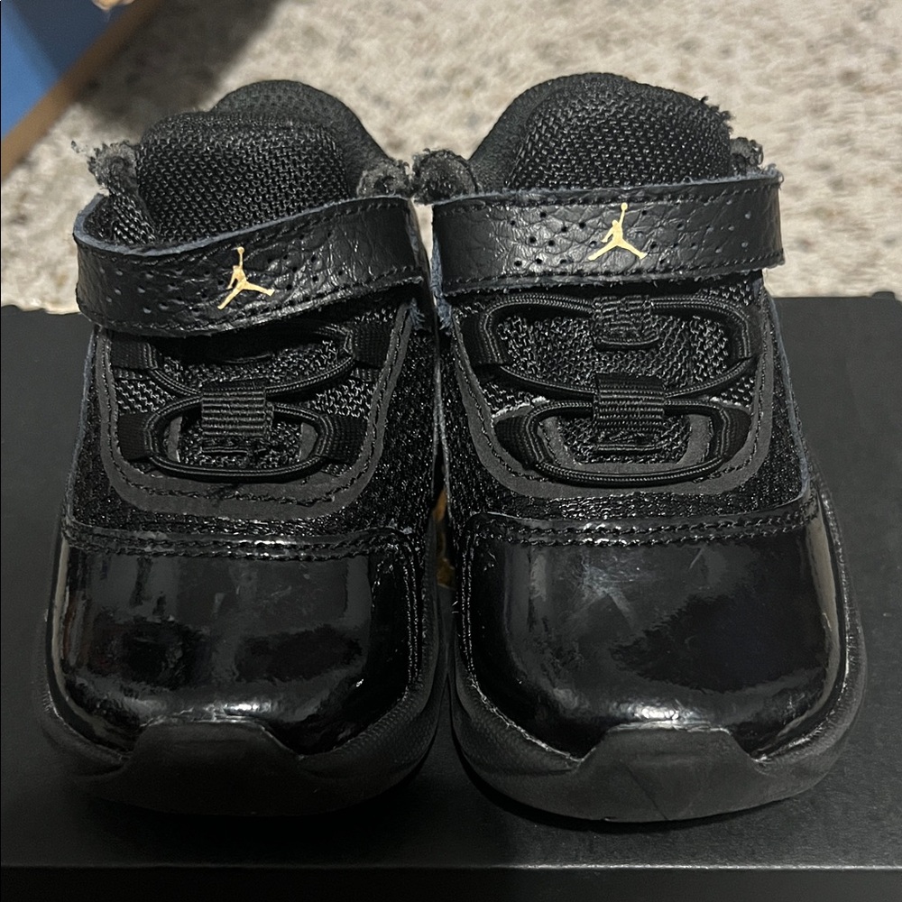 Kids Black and Gold Sneakers